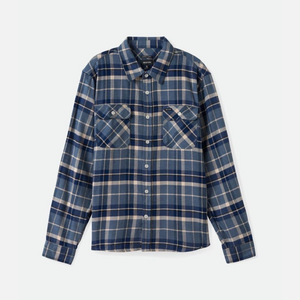 Brixton Bowery LS Flannel (Flint Blue/Twilight Blue)