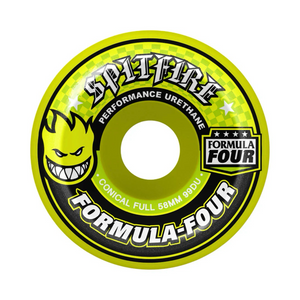 Spitfire Formula Four Conical Full Skateboard Wheels 99A (Neon Yellow)