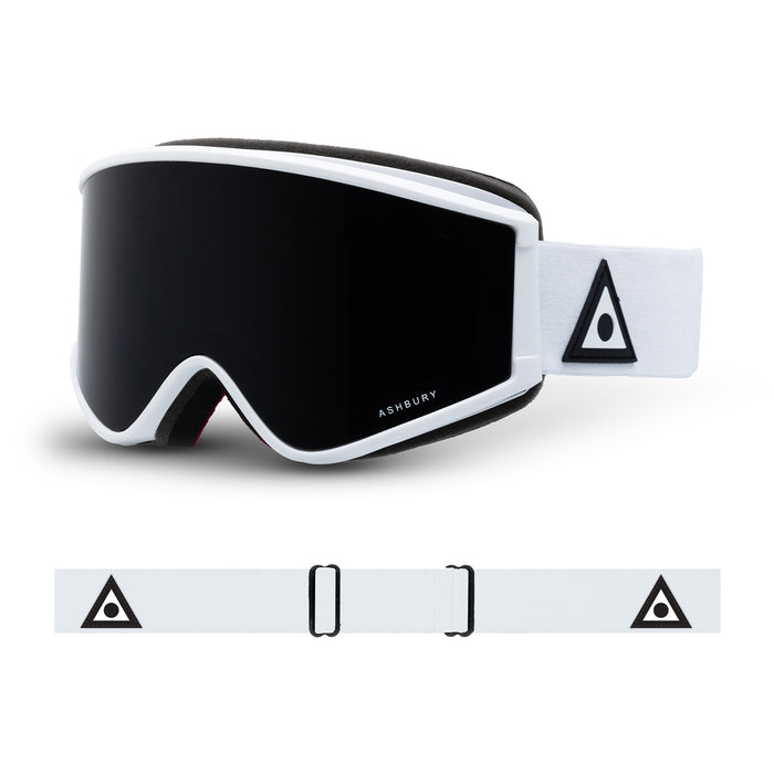 Ashbury A12 Snowboard Goggles + Bonus Lens (White Triangle)