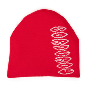 Corduroy Cobweb Reversible Skully Beanie - Red