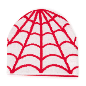 Corduroy Cobweb Reversible Skully Beanie - Red