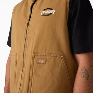 Dickies x Thrasher Reversible Vest - Brown