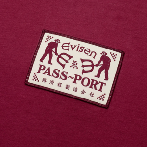Pass~Port & Evisen Logo Lock~Up Tee (Burgundy)