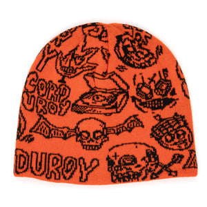 Corduroy FOS Skully Beanie - Orange