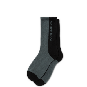 Polar 50/50 Rib Socks - Black