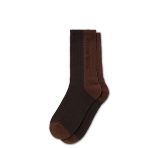 Polar 50/50 Rib Socks - Brown
