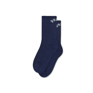 Polar College Logo Large Rib Socks (Dark Blue)