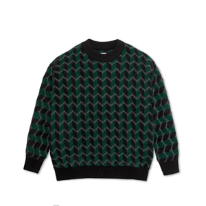 Polar Zig Zag Knit Sweater - Black/Dark Teal