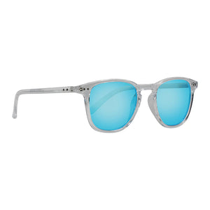 Cassette Standard Sunglasses (Clear, Sky Blue Mirror Lens)