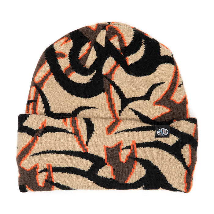 Corduroy Tribal Camo Beanie - Khaki