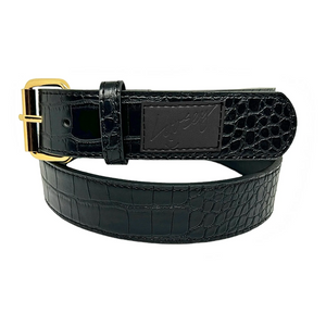 Loosey Croc Skin Belt - Black