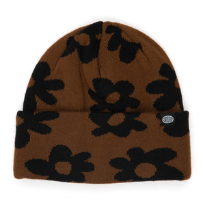 Corduroy Wildflower Beanie - Brown